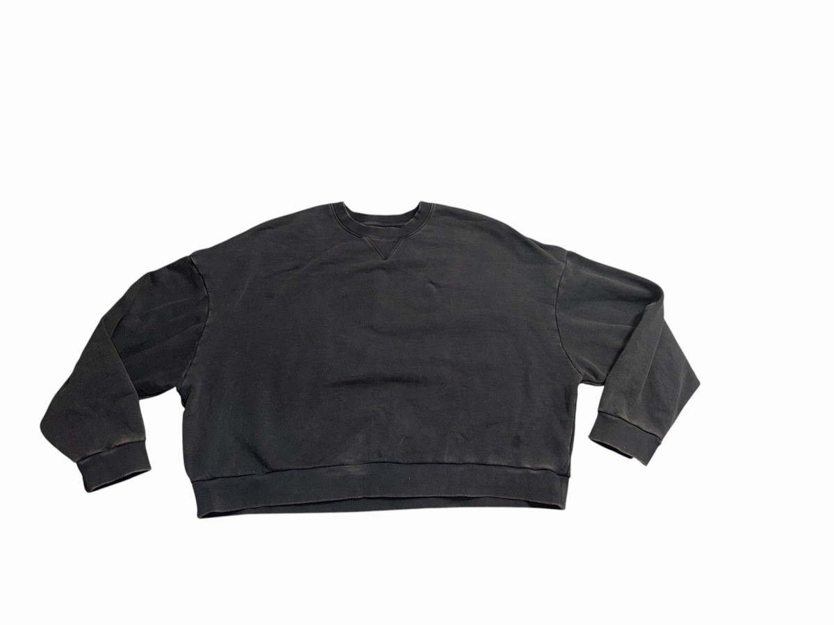ENTIRE STUDIOS Unisex Washed Black Box Crew Oversized Sweatshirt