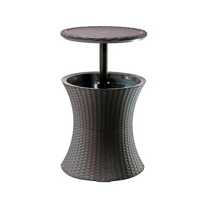 Pacific Cool Bar Outdoor Patio Furniture and Hot Tub Side Table with 7.5 Gall...