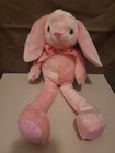 Tom's Toy Pink Bunny Rabbit Plush Stuffed Animal Long Legs Arms Bow Floppy Ears — photo 1