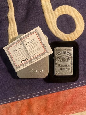 Zippo Jack Daniel s Old No 7. Vintage Raised Lighter 2005 Pewter Emblem USA