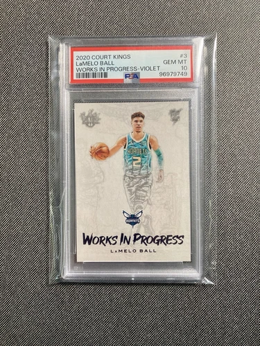 2020 Court Kings LaMelo Ball Rookie Works In Progress Violet Prizm /49 PSA 10 🔥