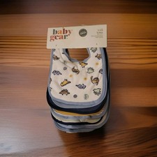 Baby Gear 10 Pack Dinosaur Print Multicolor Bib Set Easy Closure Soft Absorbent