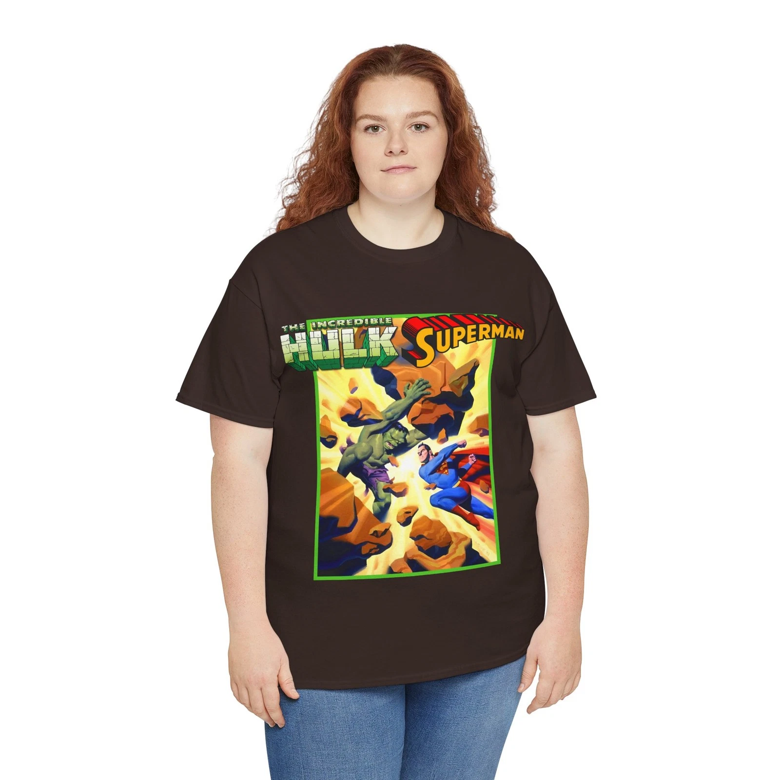 Hulk Vs Superman T-Shirt - Steve Rude Art - DC Comics & Marvel 90s Crossover