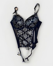 Victoria  s Secret Bustier Corset 36C Black Lace NWT Lingerie Top  