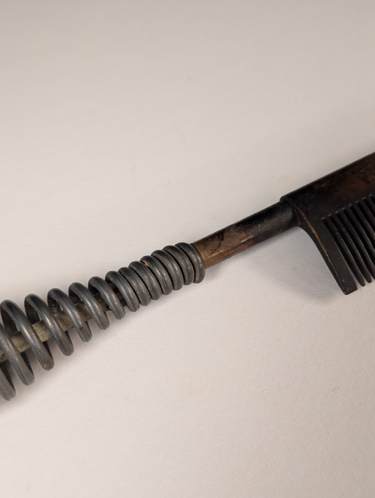 Vintage Kentucky Maid Brass Hair Straightener Pressing Hot Comb Metal Handle