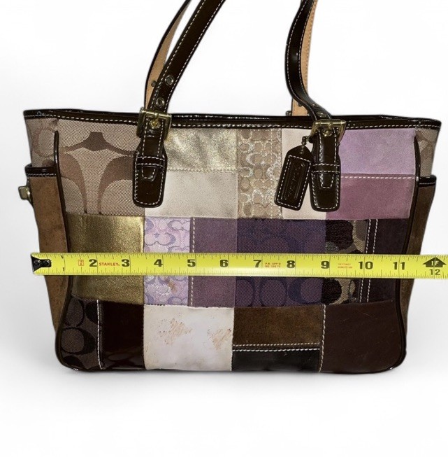 Coach Patchwork Tote Vintage Y2K Boho Multicolor Suede Leather