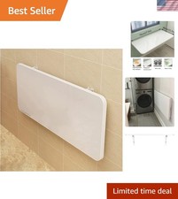 Mesa Plegable Montada en la Pared,Escritorio Flotante Blanco para Espacios Pequeños, Acero Inoxidable...
