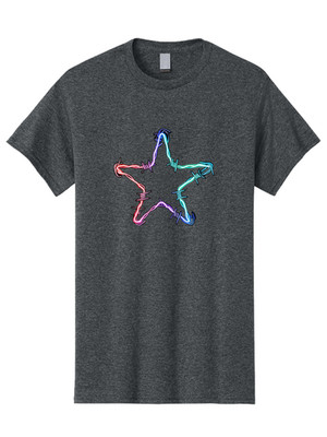 Barbed-Wire-Star-2(1) Mens Graphic Tee, 100% Cotton, Casual Summer Wear