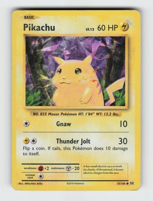 Pikachu (Cracked Ice Holo) 35/108 Holo Rare Deck Exclusives Pokemon MP