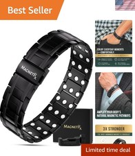 3X Strength Magnetic Bracelets for Men   Effective Titanium Mens Magnetic Bra...