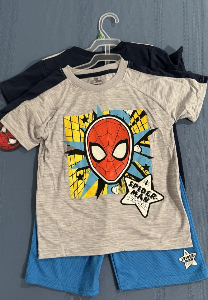 Juego de 2 camisas y pantalones cortos MARVEL SPIDERMAN para niños Foto 2 de 3