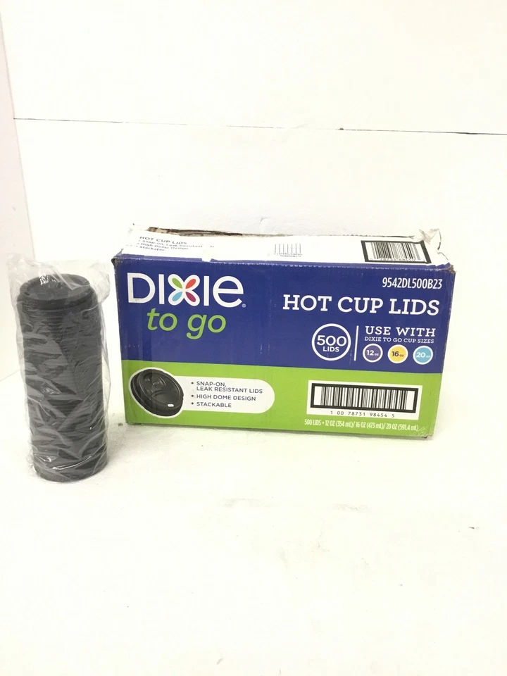 NUEVO Dixie To Go 9542DL500B23 Tapas de Taza de Bebida Caliente Negro Se Adapta a Tazas de 20 Oz, 350/Estuche Foto 2 de 4