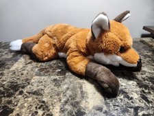 FAO Schwarz Red Fox Plush Adopt A Pet Laying Down 16" Floppy Stuffed Toy