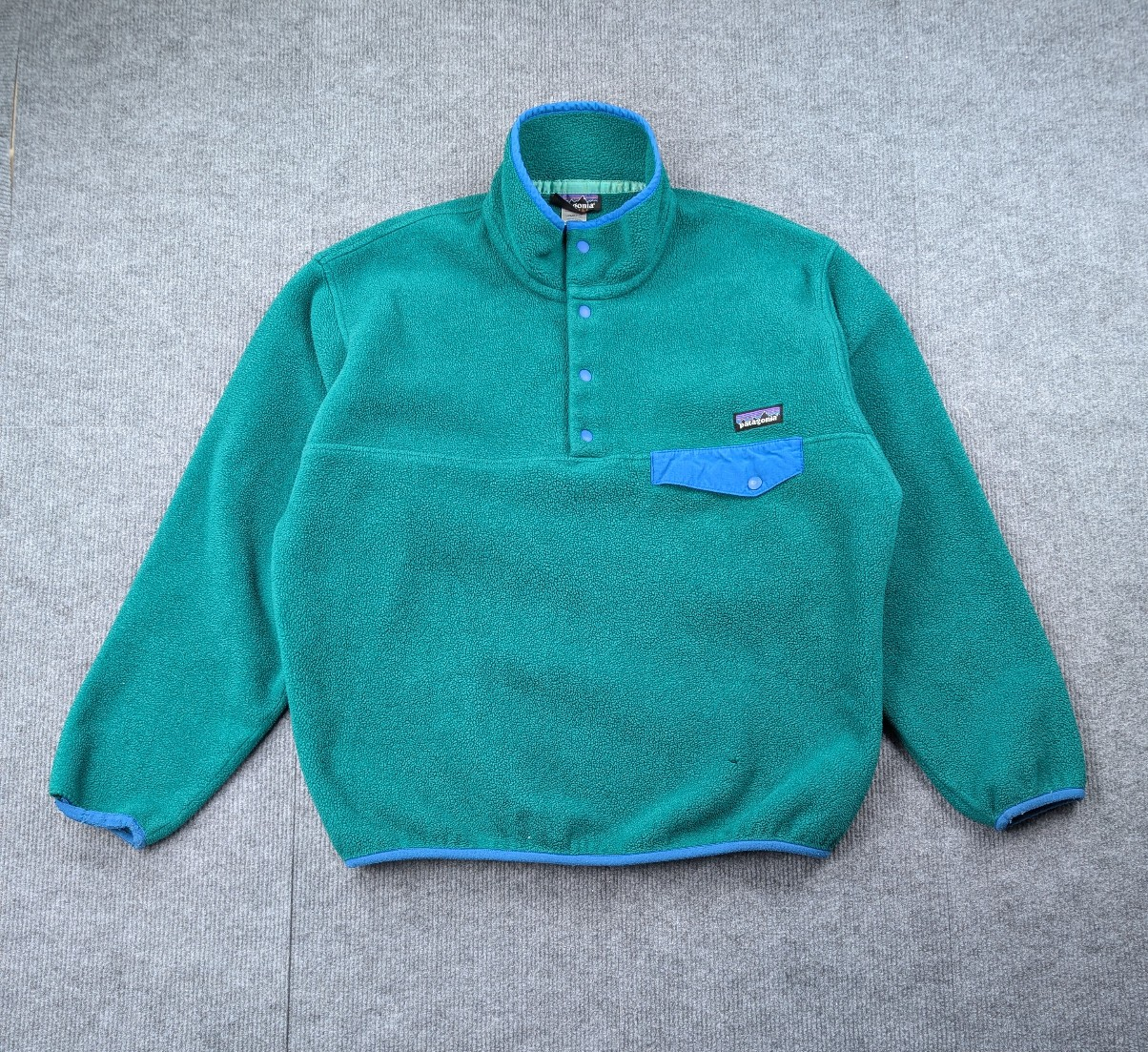 Patagonia Snap T Synchilla Mens Medium Kelly Green Pullover Fleece Vintage Hike