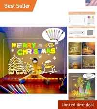 Glow Memo Board with Light - 11.8x7.9in Acrylic Message Board & Adjustable Stand