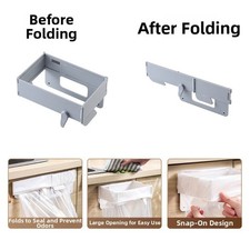 2Pcs Plastic Folding Trash Bag Holder Rack for Space Saving Kitchen Storage