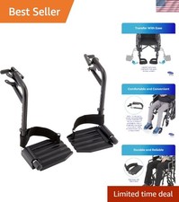 Comfortable Hemi Footrests with Aluminum Plate  Heel Loop for Wheelchair Users