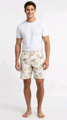 The Foundry Supply Co. Contrast Label Cotton Shorts. White & Brown (Size:52)