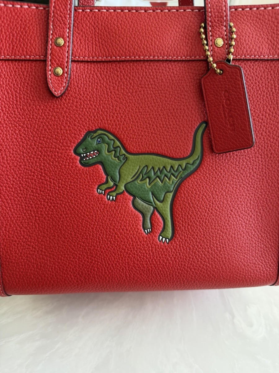 COACH Rexy Sport Red Luxury Designer Leather Field Tote 22 CF084