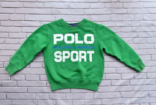 Polo Ralph Lauren Sport Girls Tracksuit Green Fleece Logo S 7 Years Sweatshirt - Picture 3 of 13