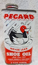 Vintage Near Full Pecard Shoe Oil Tin 8 Oz Can For All Leather on Farm Industry