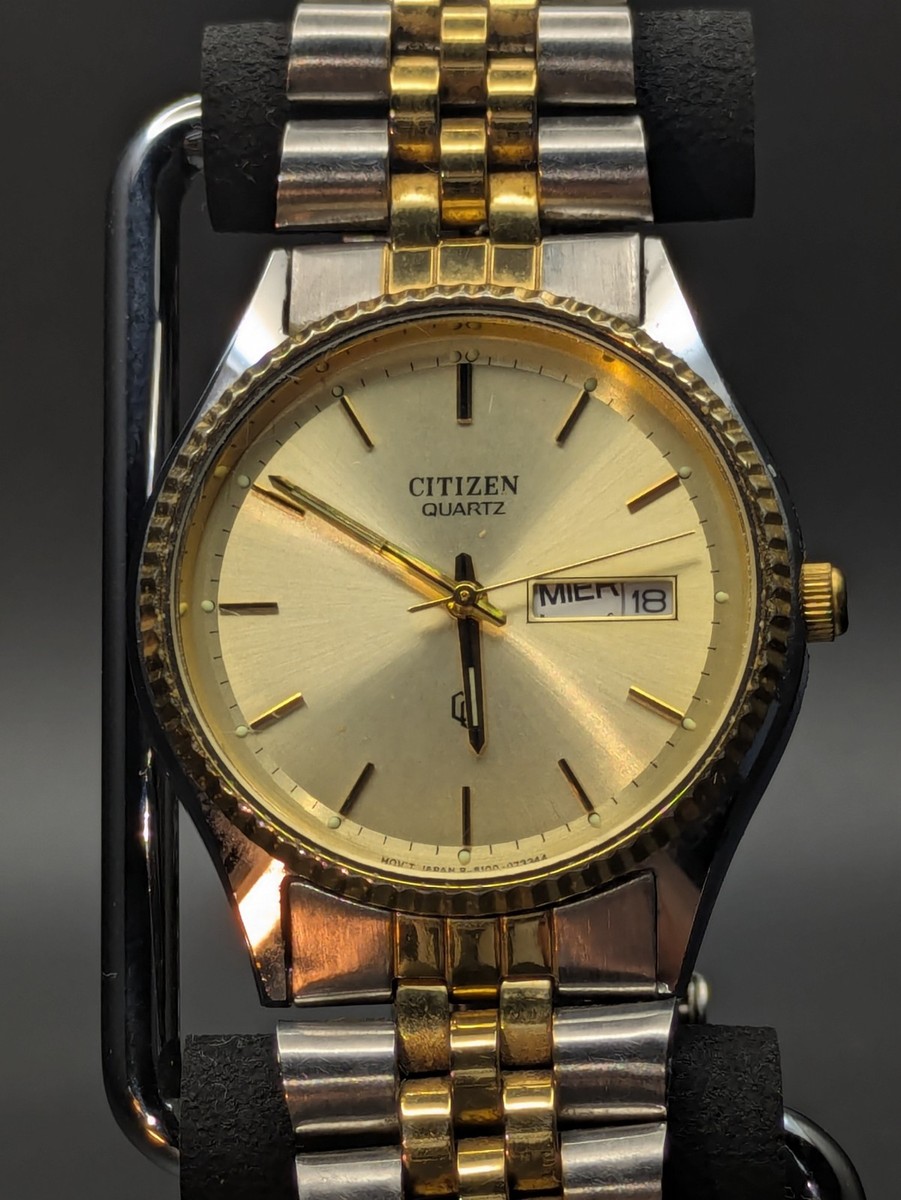Vintage CITIZEN 6100-07290 Quartz Men's Watch with Replaced
