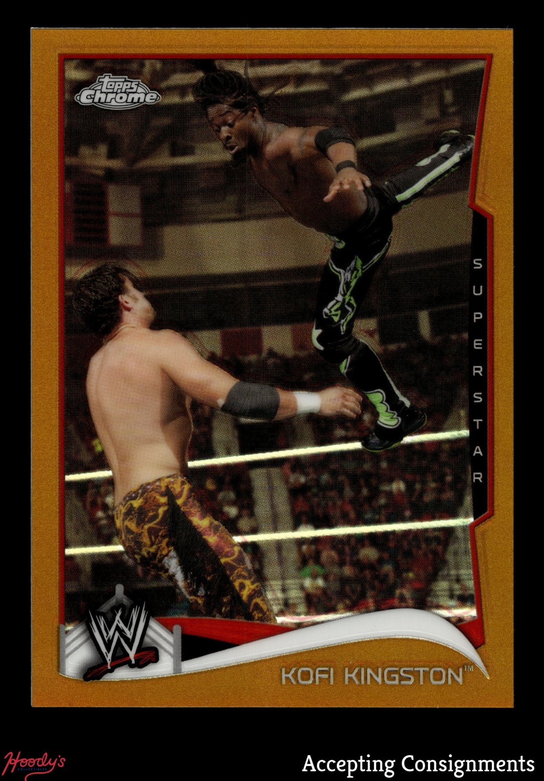 2014 Topps Chrome WWE Gold Refractor #29 Kofi Kingston 20/50