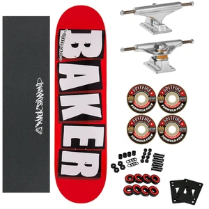 Baker Skateboard Complete Brand Logo White 8.25" W/ Independent & Spitfire