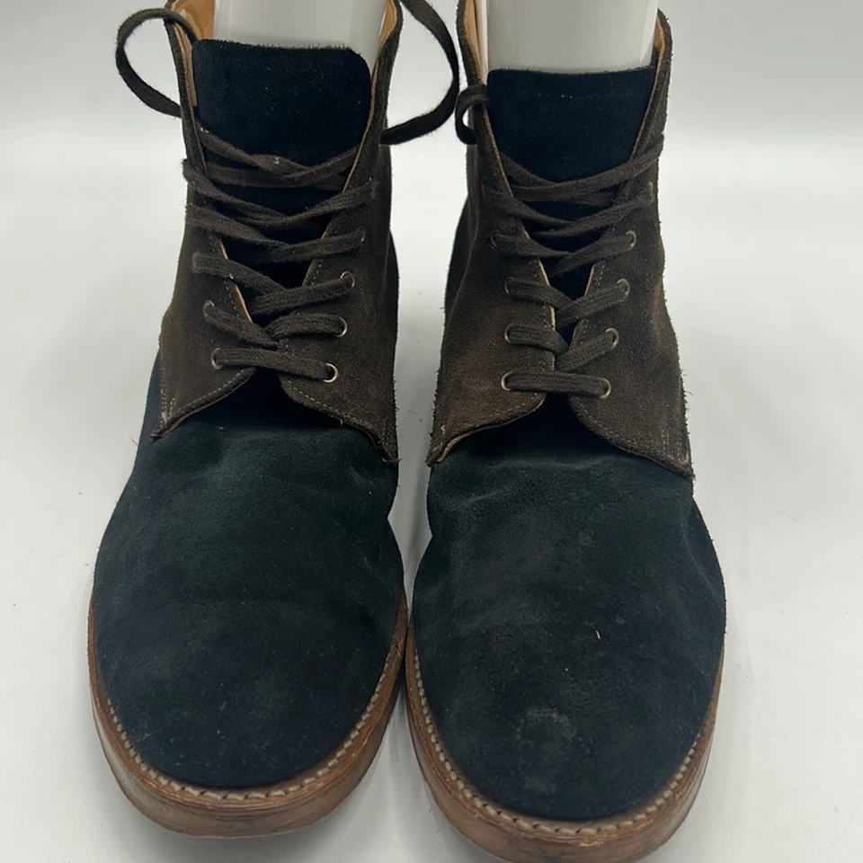 OLIVER SPENCER CHELSEA CHUKKA BOOT 男式 11 码麂皮绒皮革棕色黑色靴子 — 第 2/4 张图片
