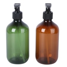 Clear Empty Pump Bottle Reusable Pet Shampoo Dispensers with Leakproof Design