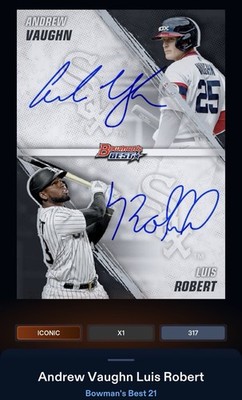 21 Topps Bunt DIGITAL Bowman s Best Dual Signature ICONIC Vaughn Robert Jr