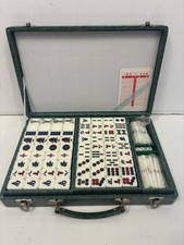 Vintage Chinese Mahjong Set – Thick Bone & Bamboo Tiles + Case
