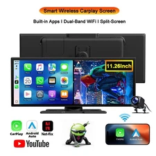 Volam 11.26" Wireless Carplay Screen for car with Net-flix YouTube and Camera