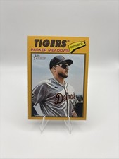 2026 Topps Heritage Dark Yellow Border #208 Parker Meadows Detroit Tigers