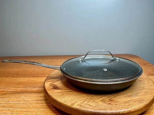 Granite Stone Black Speckled Non Stick 10 1/2" Skillet with Vented Lid