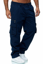 Herren Cargo Elastische Hose Taille Kampf Leichte Bottoms Taschen Arbeitshose`