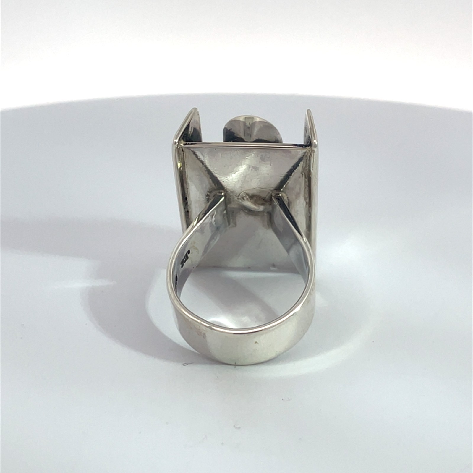 Sterling Silver Modern Rectangular Ring - image 3