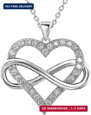 JES  JANI Infinity Heart Necklace for Women, Love Heart Pendant with Cubic Zirc