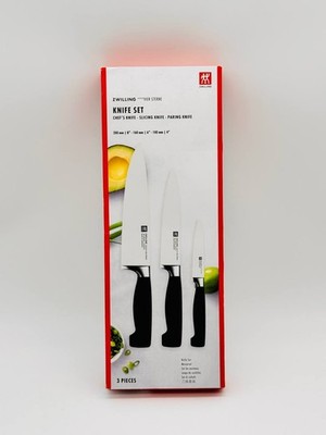 Zwilling Vier Sterne Messerset 3-teilig Kochmesser, Fleischmesser, Spickmesser