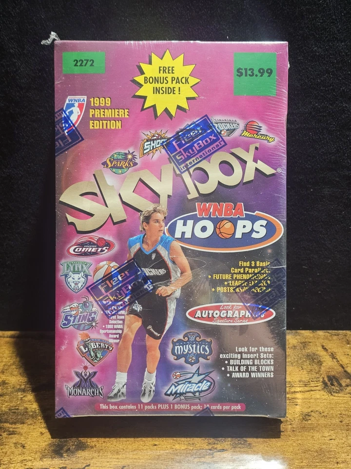 Rare 1999 Skybox Hoops WNBA Sealed Hobby Box 12 Packs New Box Old Stock - Image 3 of 4