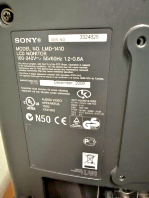 5G053 Sony LMD-1410 LCD Monitor 動作保証 5G053 Sony LMD-1410 LCD Monitor 動作保証 | SONY
