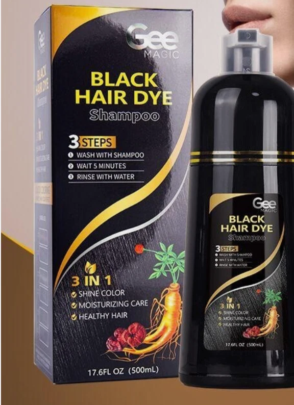 GEE MAGIC Haarfärbemittel Shampoo Kräuter 3 IN 1 Natürliche Haarfarbe für Männer Frauen Kräuter Inhaltsstoff