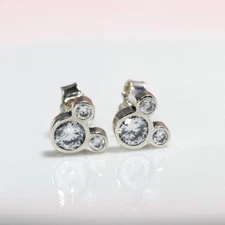 Pandora Disney Mickey Stud Earrings #290577CZ