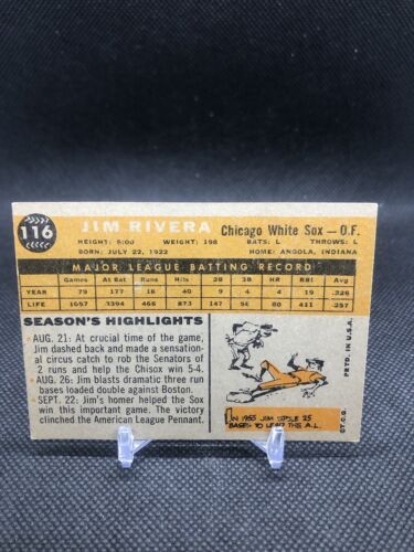 1960 Topps - Jim Rivera #116 - Picture 2 of 2