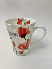 Mikasa KEIRA Set Of 4 Mugs Fine Bone China Poppy Flowers NWT