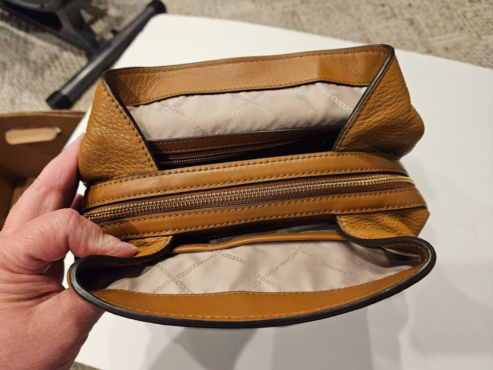 MICHAEL Michael Kors Raven Leather Backpack Acorn Bro… Gem