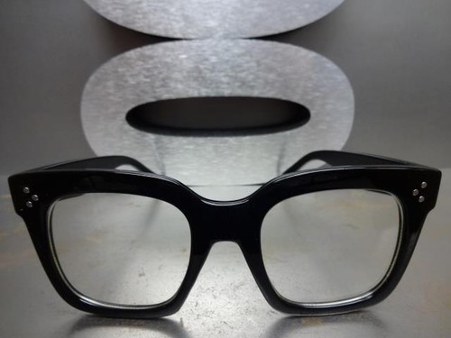 OVERSIZE VINTAGE RETRO NERD Style Clear Lens EYE GLASSES Thick Large Black Frame - Picture 5 of 12