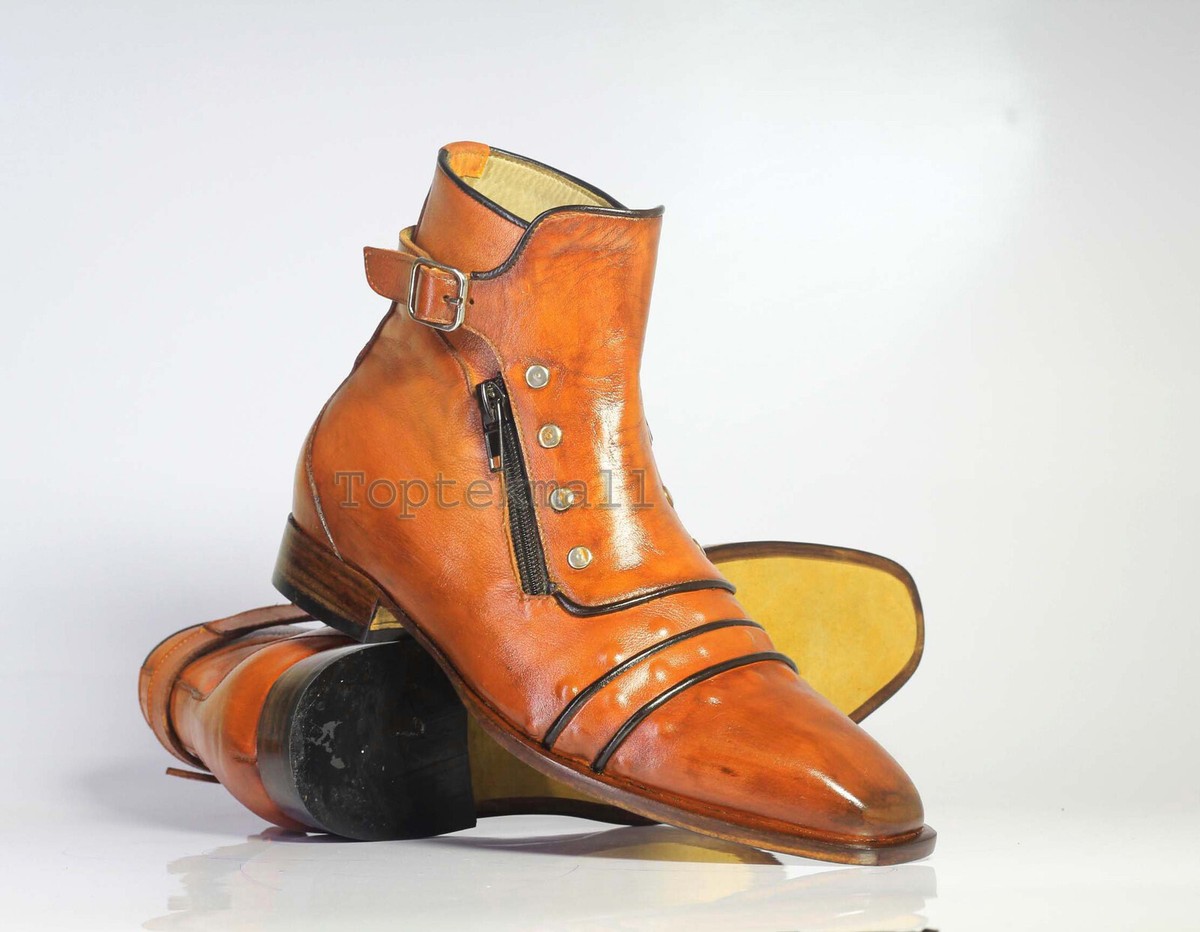 Tan Leather Cap-Toe Ankle Boots D2685H - 2/2 Cap Toe Boot in Tan Suede – ALDEN SHOES main image 4