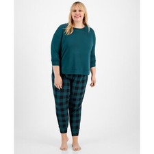 Jenni Long Sleeve Mix It Pajama Set June Bug Buffalo Check NWT Plus Size XXL
