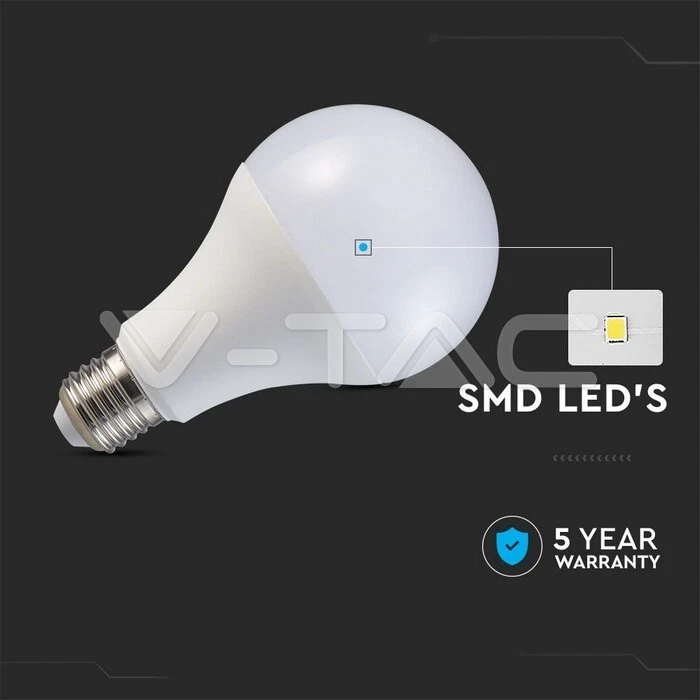 3X LAMPADINE LED 20W V-TAC CHIP SAMSUNG E27 BULB A80 CALDA/NATURA/FREDDA - Immagine 3 di 4